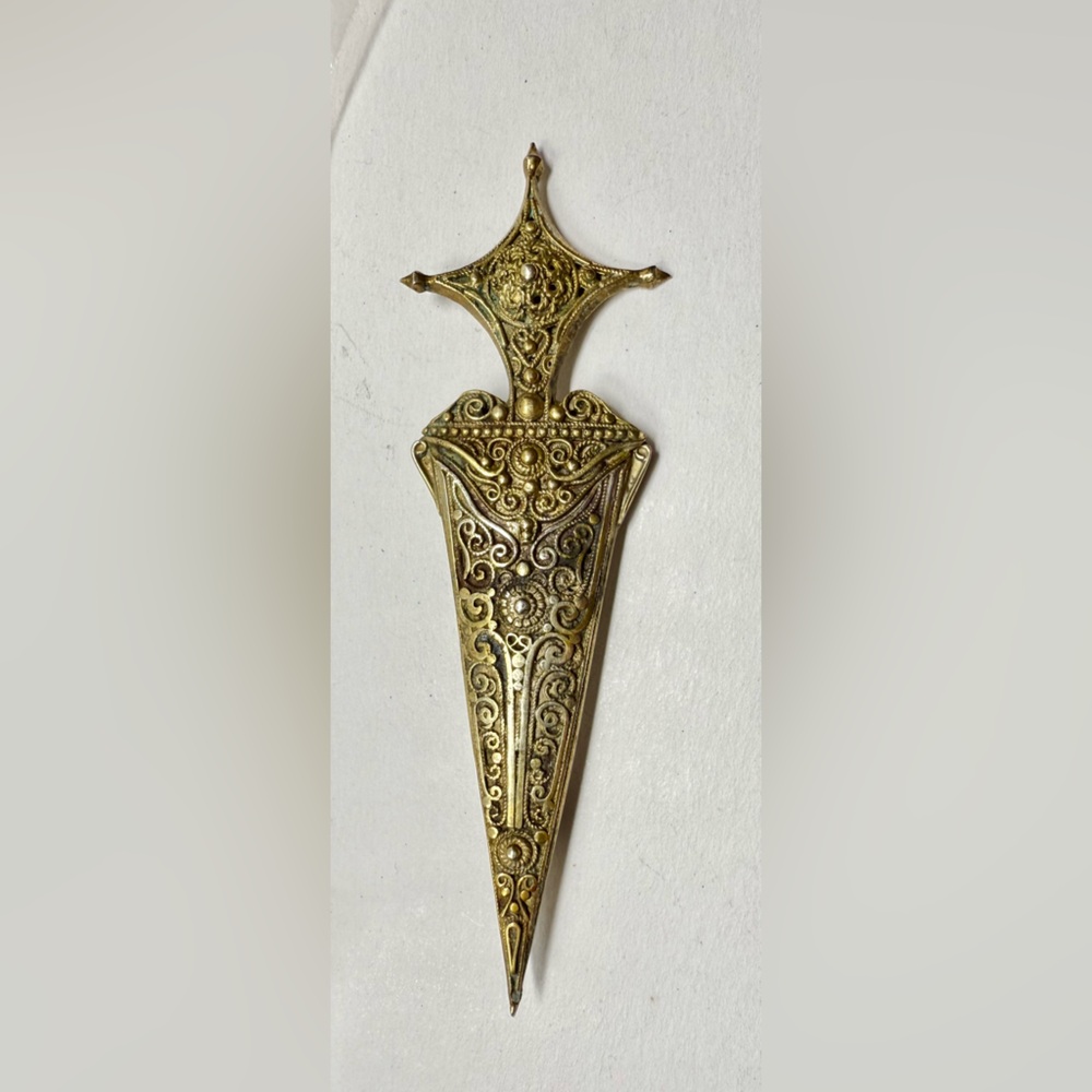 Antique KIRPAN men women Decorative 4” Dagger pin sterling silver comes apart
